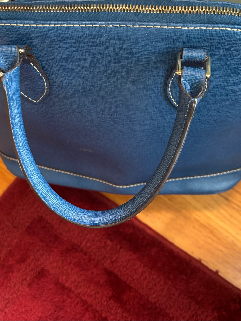 Dooney & Bourke Navy Saffiano Dome Satchel - Picture 5 of 9
